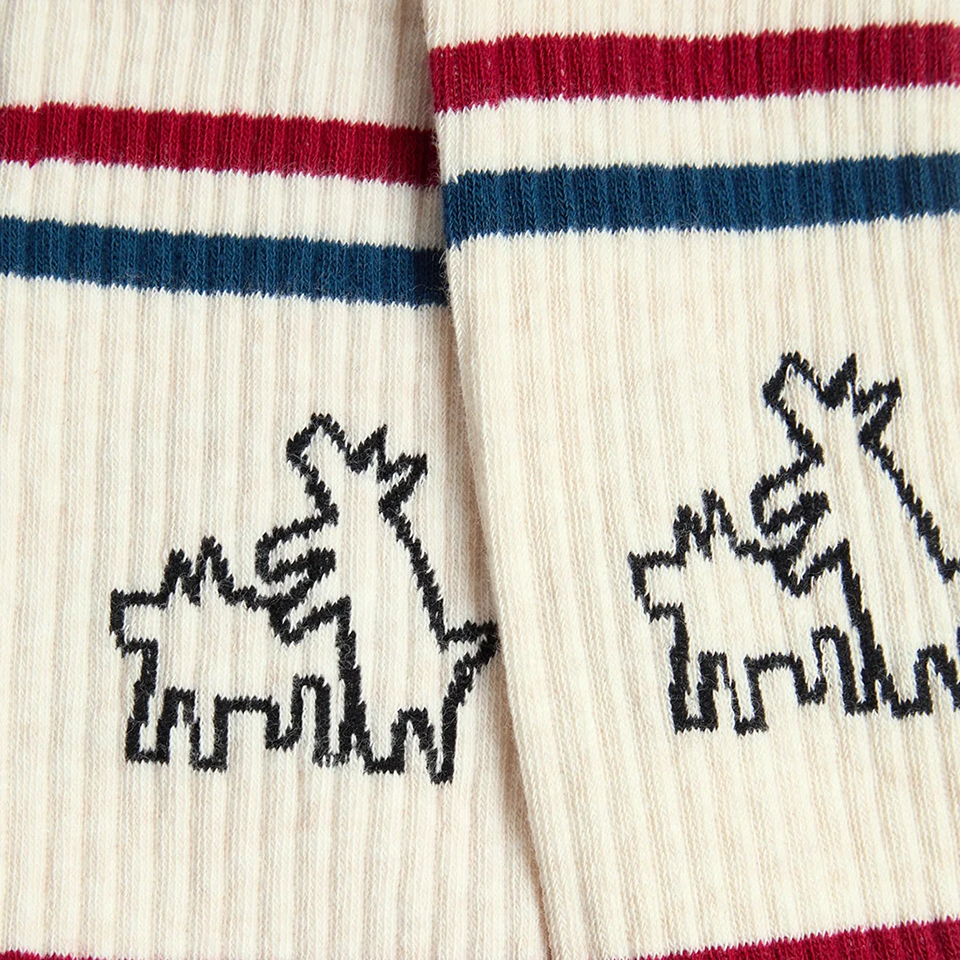 Jimmy Lion Athletic Keith Haring Two Dogs Socks