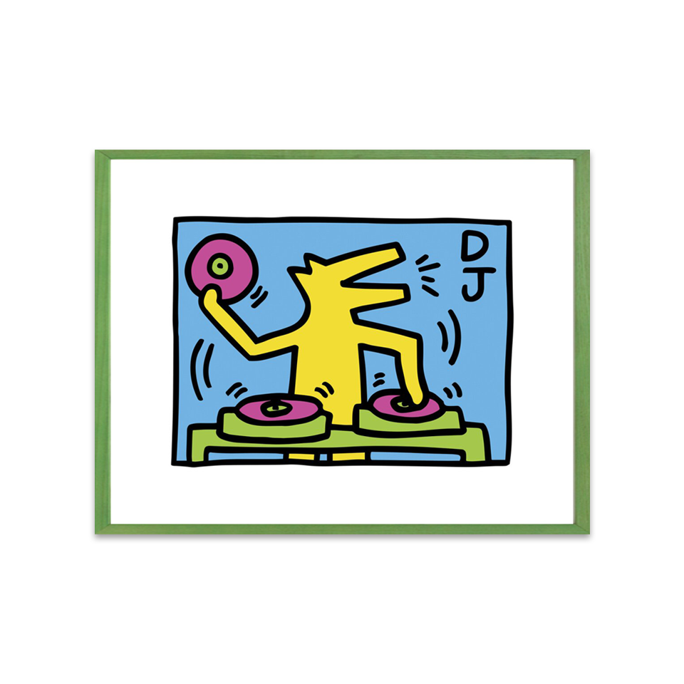 Keith Haring キース・ヘリング 額装ポスター Untitled (DJ Keith Haring キース・ヘリング 額装ポスター Untitled (DJ