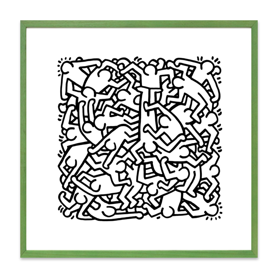 Keith Haring Framed Poster XL Party of Life Invitation, 1986