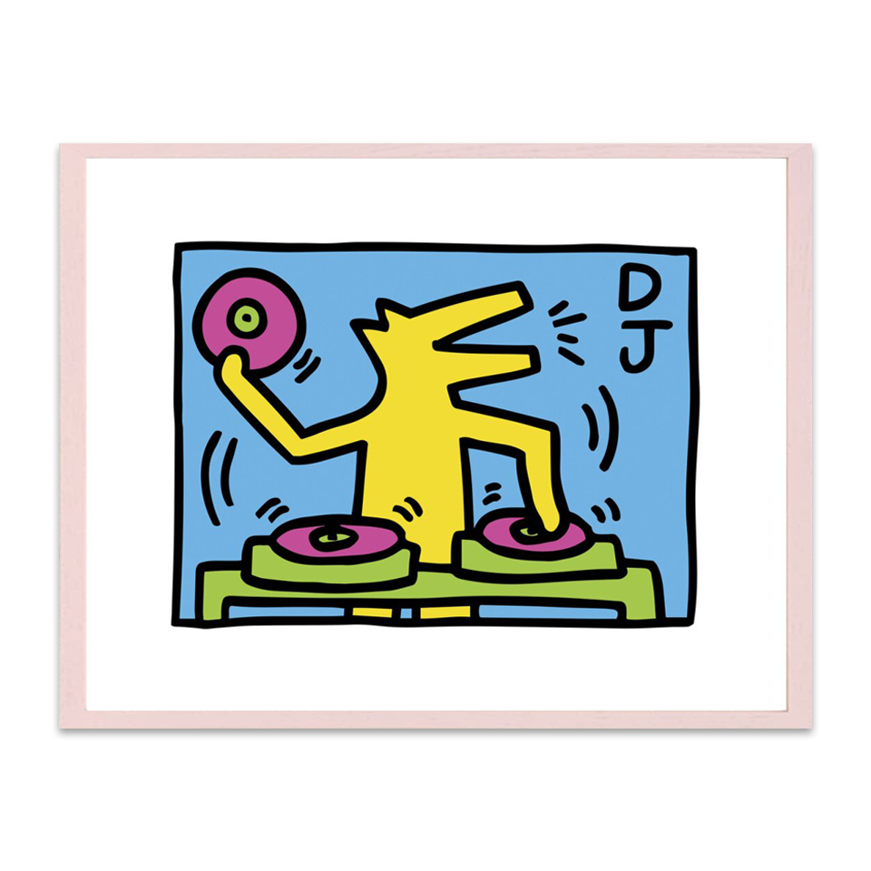 Keith Haring Framed Poster L Untitled (DJ), 1983