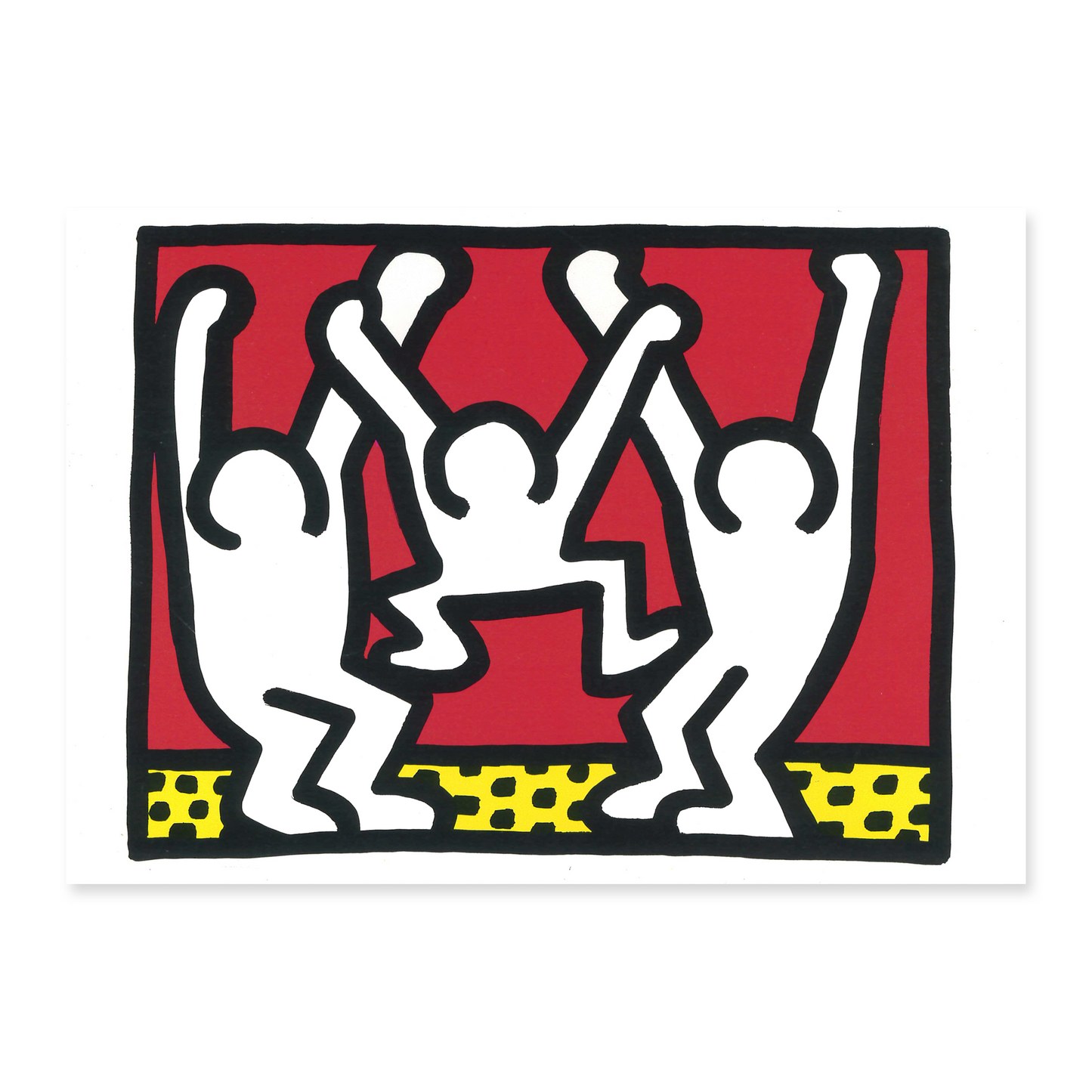 Keith Haring Color Framed Postcard Yellow