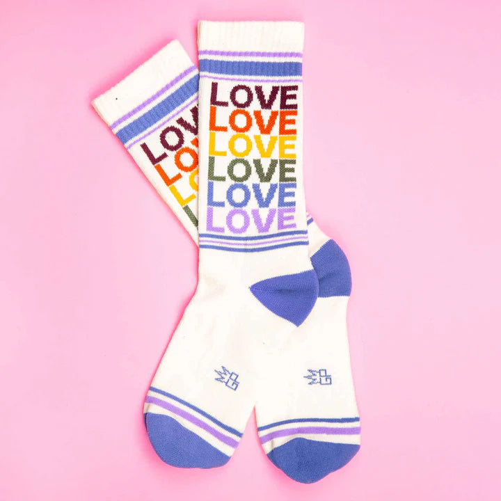 GUMBALL POODLE Socks LOVE - VINTAGE RAINBOW