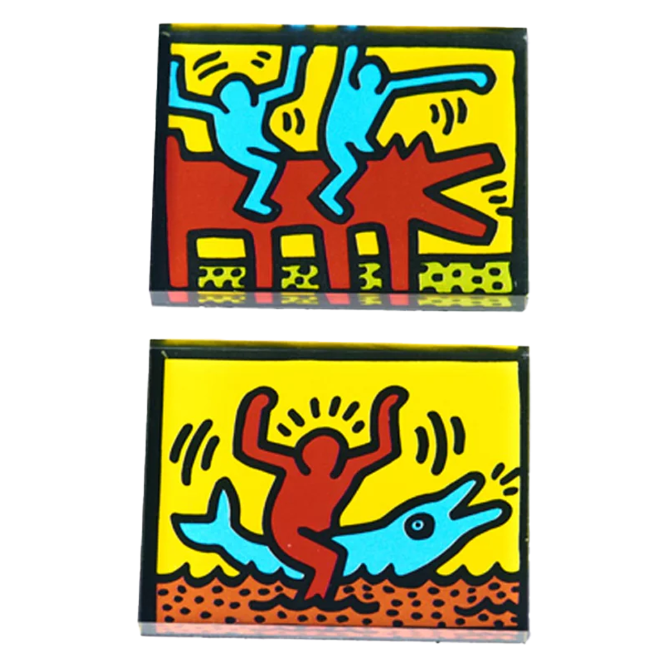 PINTRILL Keith Haring Magnet Set Dolphin Ride