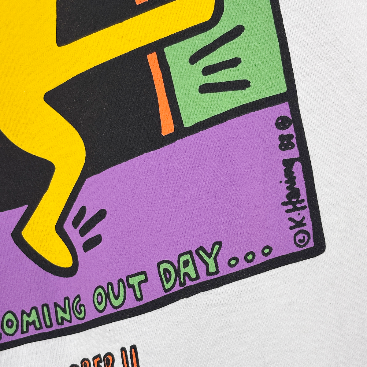 National Coming Out Day Keith Haring Long Sleeve T-shirt White