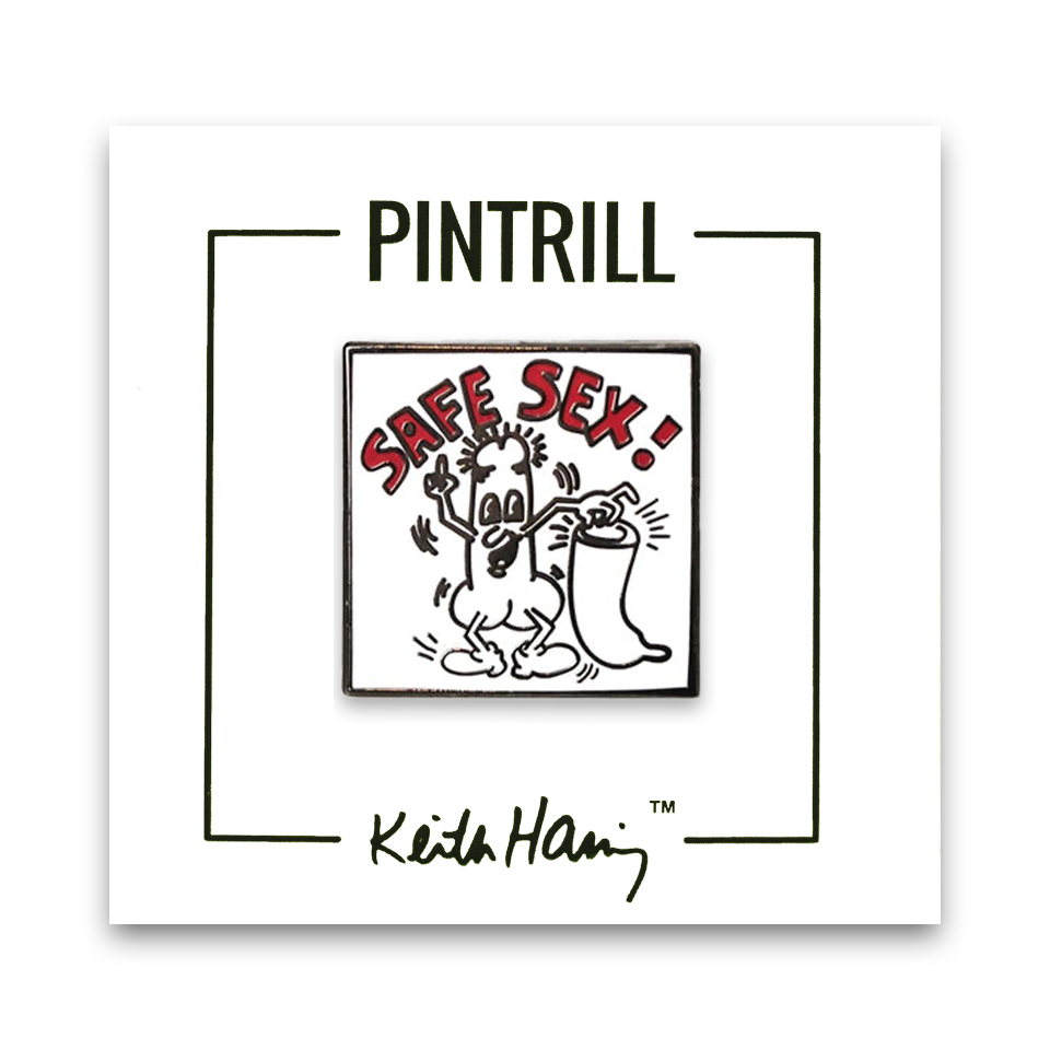 PINTRILL Keith Haring キース・ヘリング ピンバッジ Safe Sex