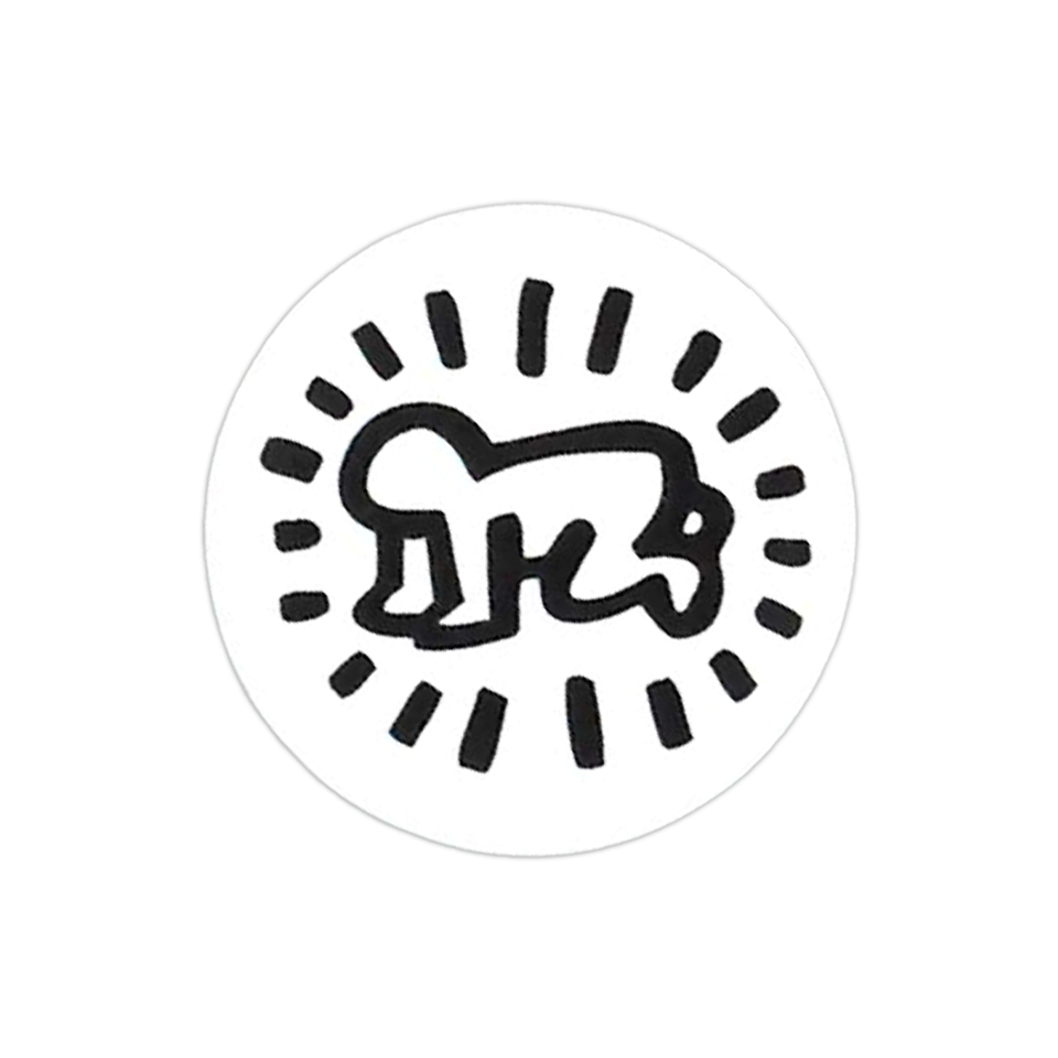 Keith Haring Button Radiant Baby Black & White
