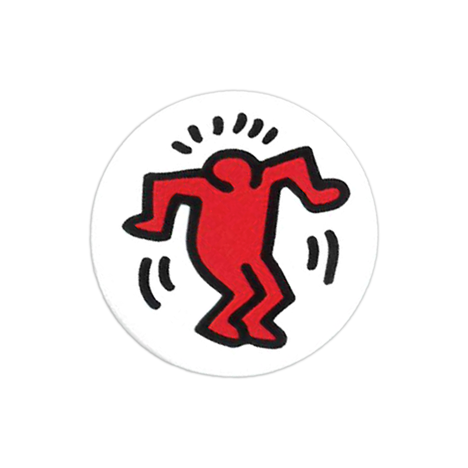 Keith Haring Button Dancing Man
