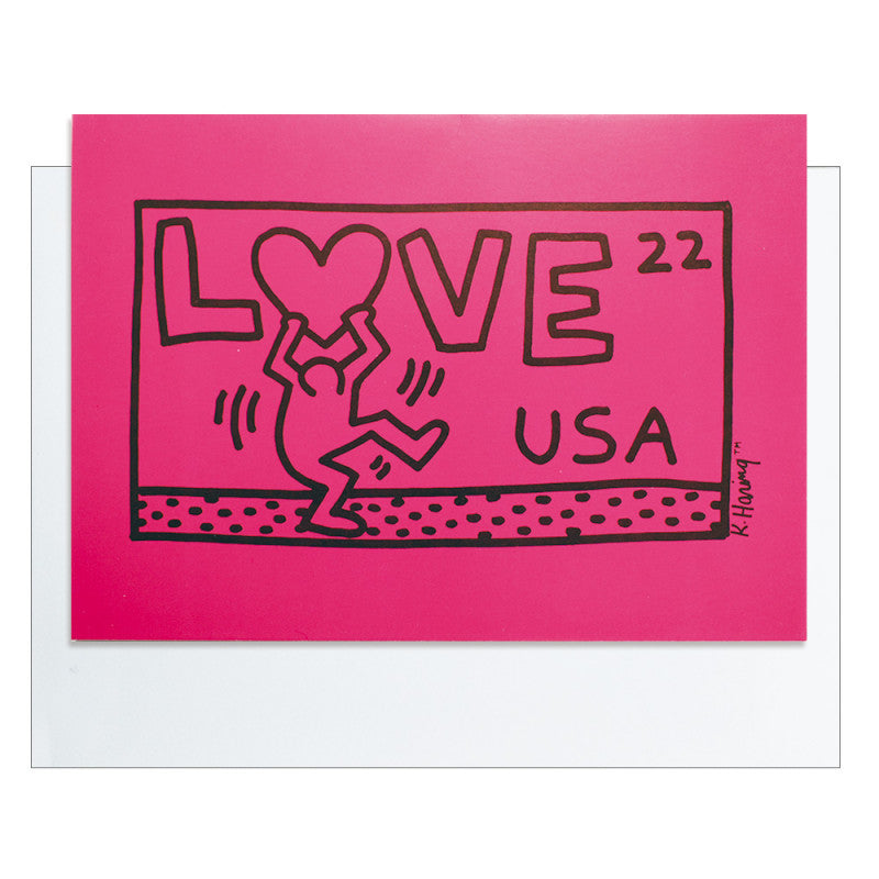 Keith Haring Greeting Card (Post Card) LOVE