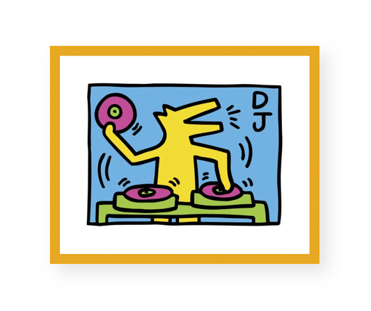 Keith Haring Framed Poster L Untitled (DJ), 1983