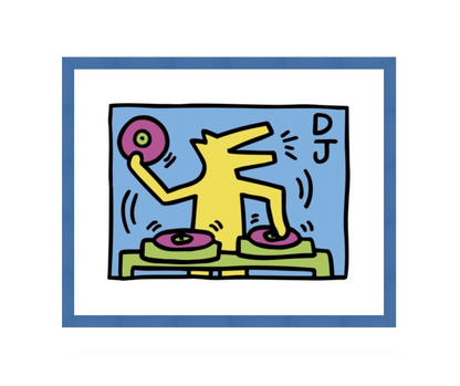 Keith Haring Framed Poster L Untitled (DJ), 1983