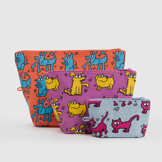 BAGGU GO POUCH SET Keith Haring Pets