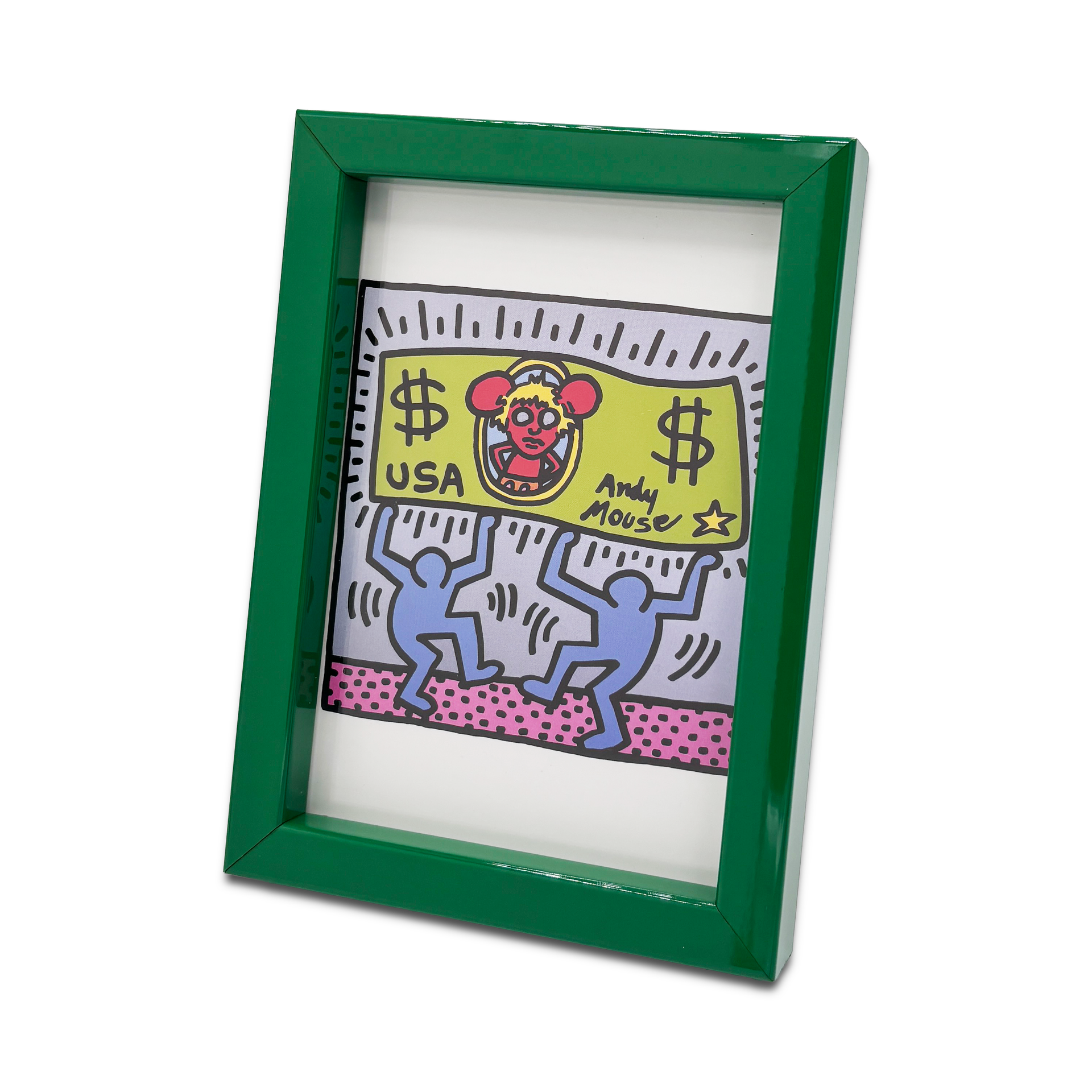 Keith Haring キース・ヘリング フレーム付きポストカード Green