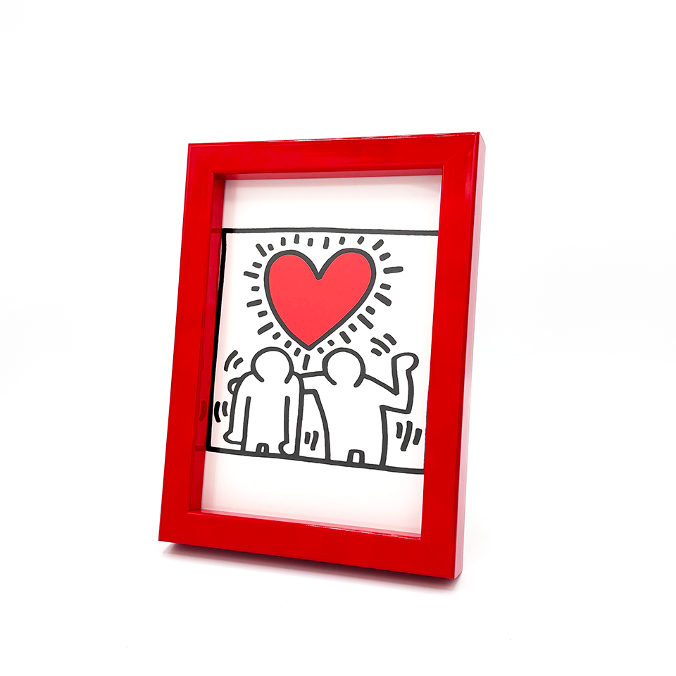 Keith Haring Color Framed Postcard Red