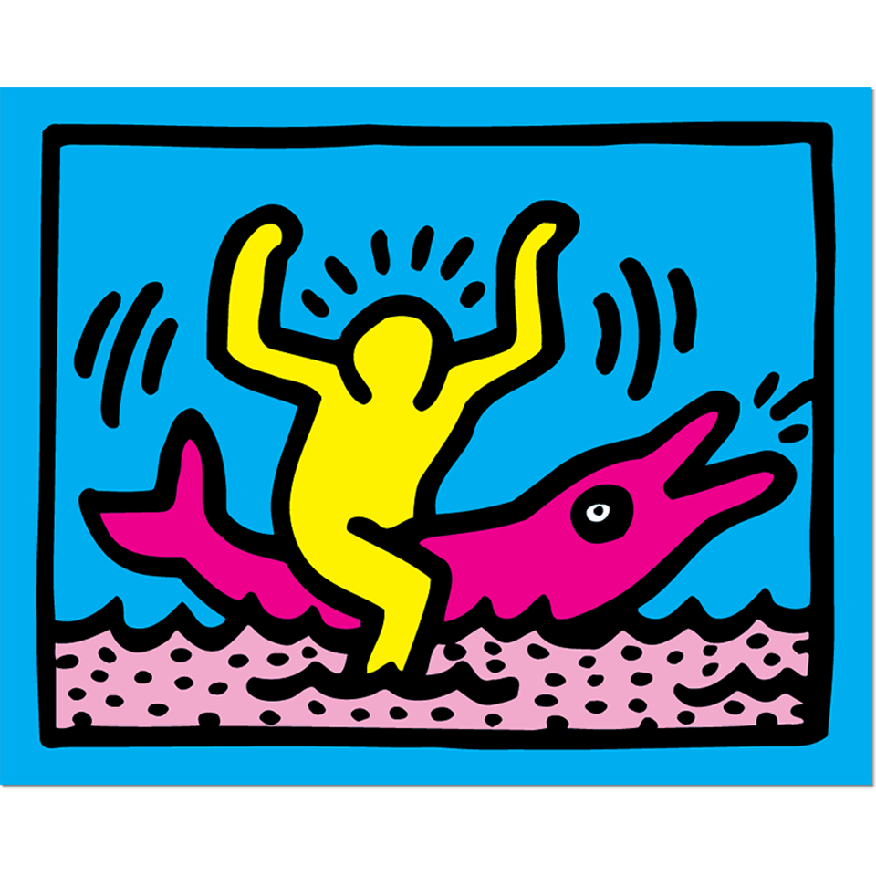 Dolphin Rider Apply Stickers Keith Haring キース・ヘリング ダイカットステッカー