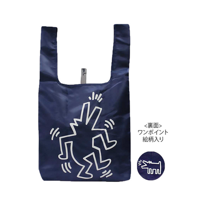 ECO BAG -Navy Dancing dog/Barking dog-