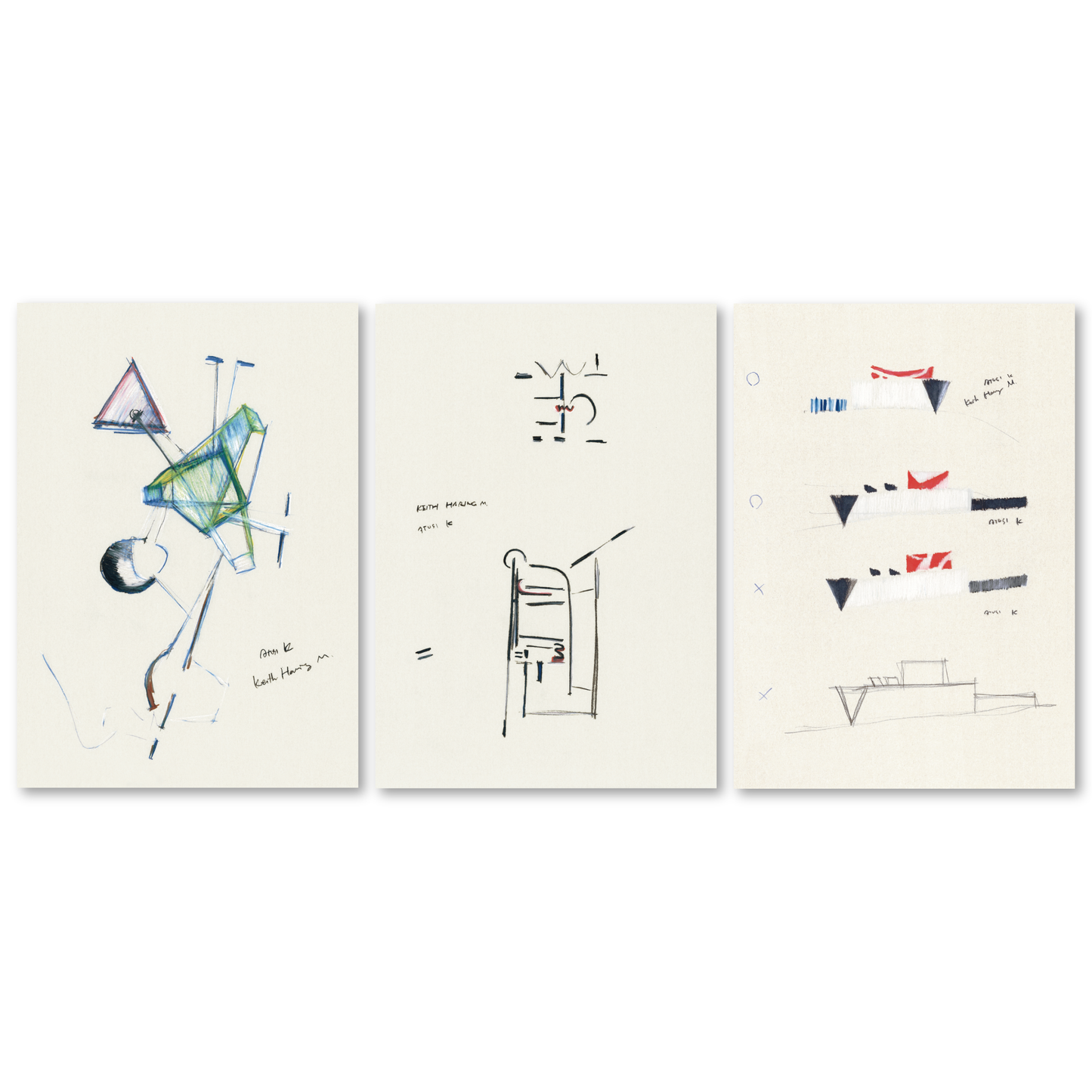 「北川原温 時間と空間の星座」ポストカード：北川原温ドローイングセット