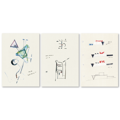 「北川原温 時間と空間の星座」ポストカード：北川原温ドローイングセット