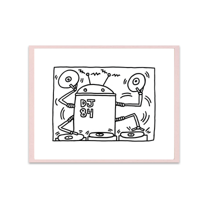 Keith Haring キース・ヘリング 額装ポスター DJ 84, 1983 – Nakamura Keith Haring キース・ヘリング 額装ポスター DJ 84, 1983 – Nakamura