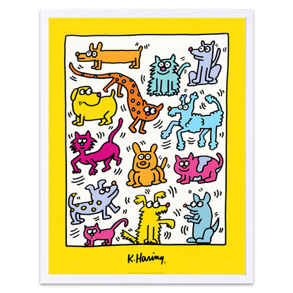 Keith Haring Framed Poster XL The Humane Society of Broward County 1987