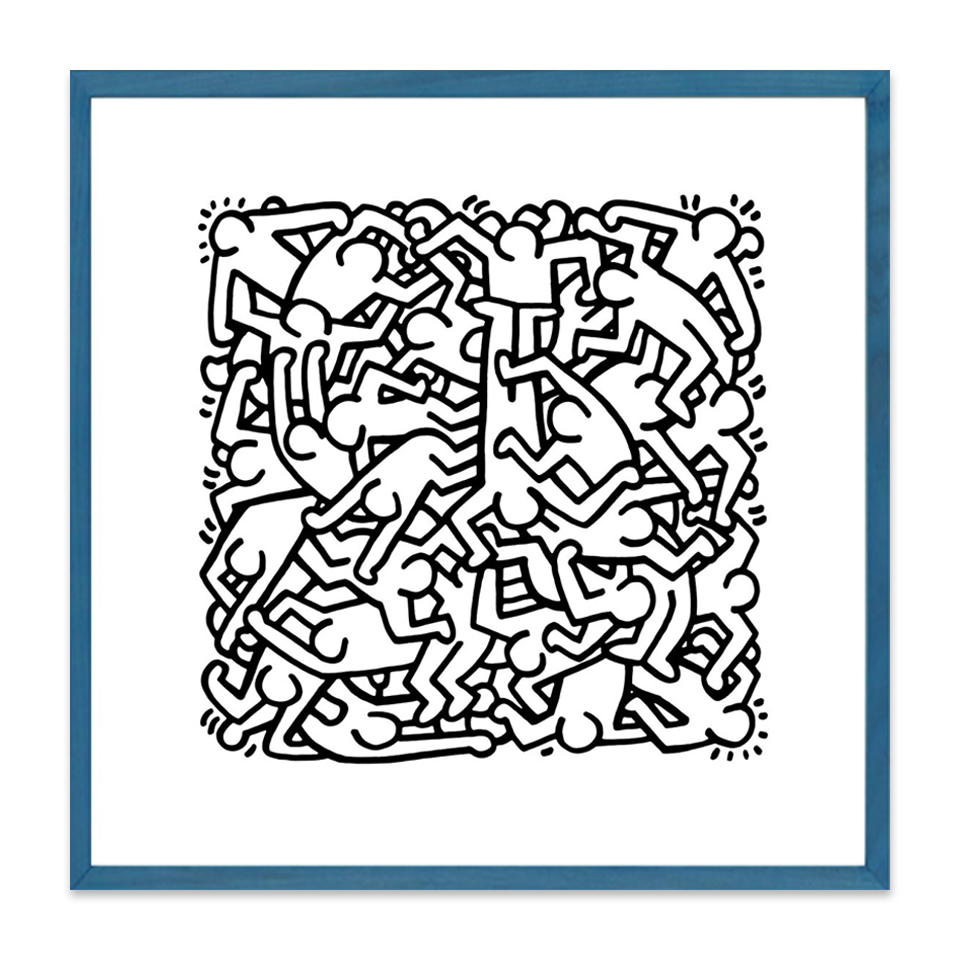 Keith Haring Framed Poster L Party of Life Invitation, 1986