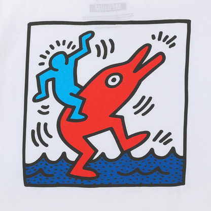 Hurley × Keith Haring Graphic T-shirt "Dolphin Ride"