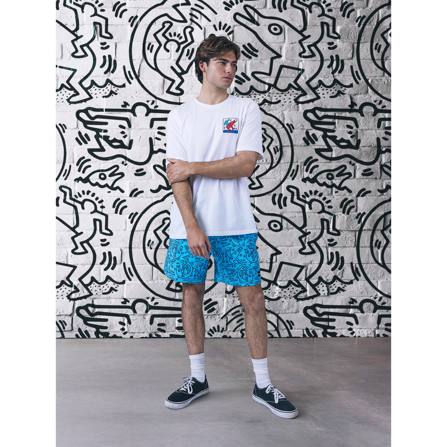 Hurley × Keith Haring Graphic T-shirt "Dolphin Ride"