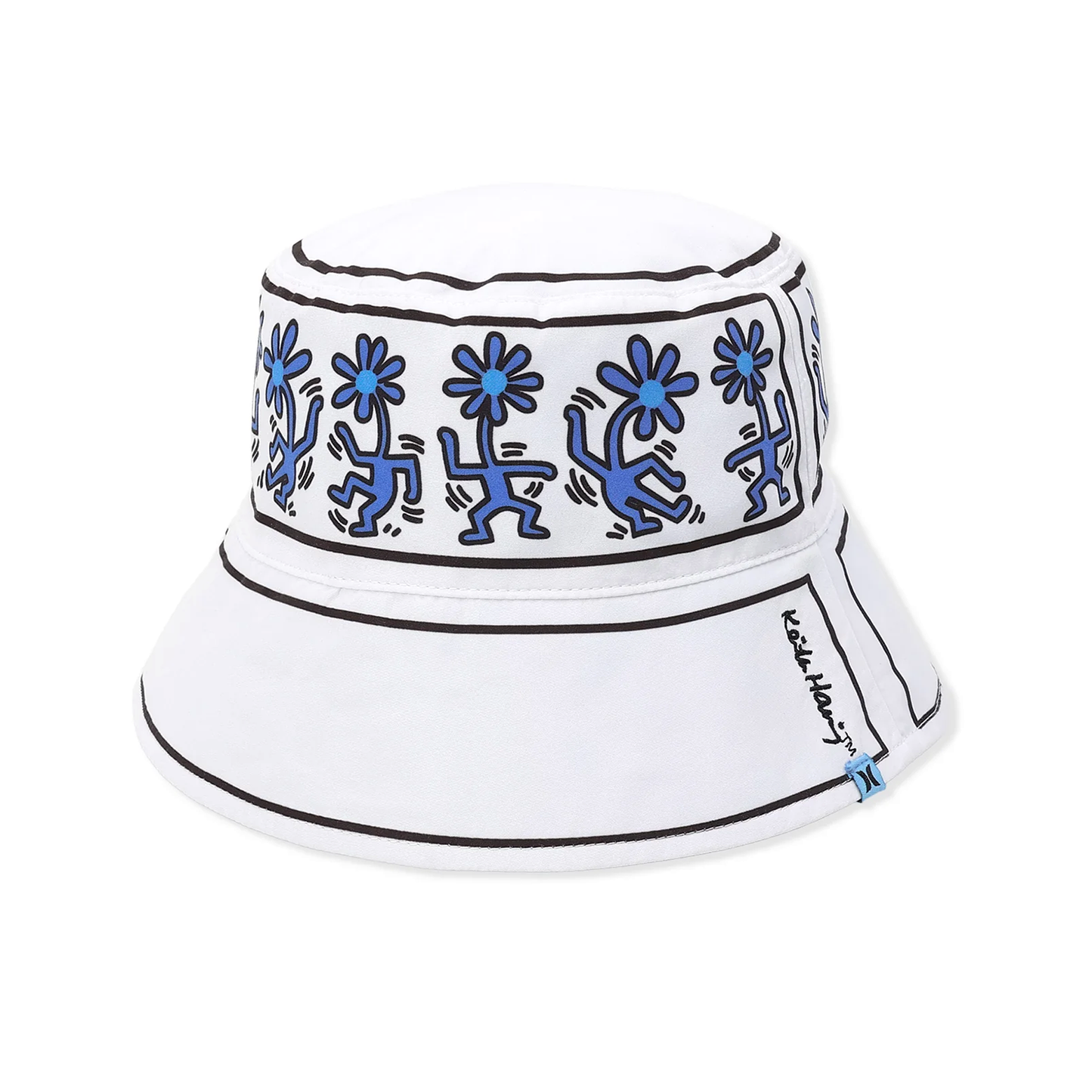 Hurley × Keith Haring Reversible Bucket Hat "Dancing Daisies"