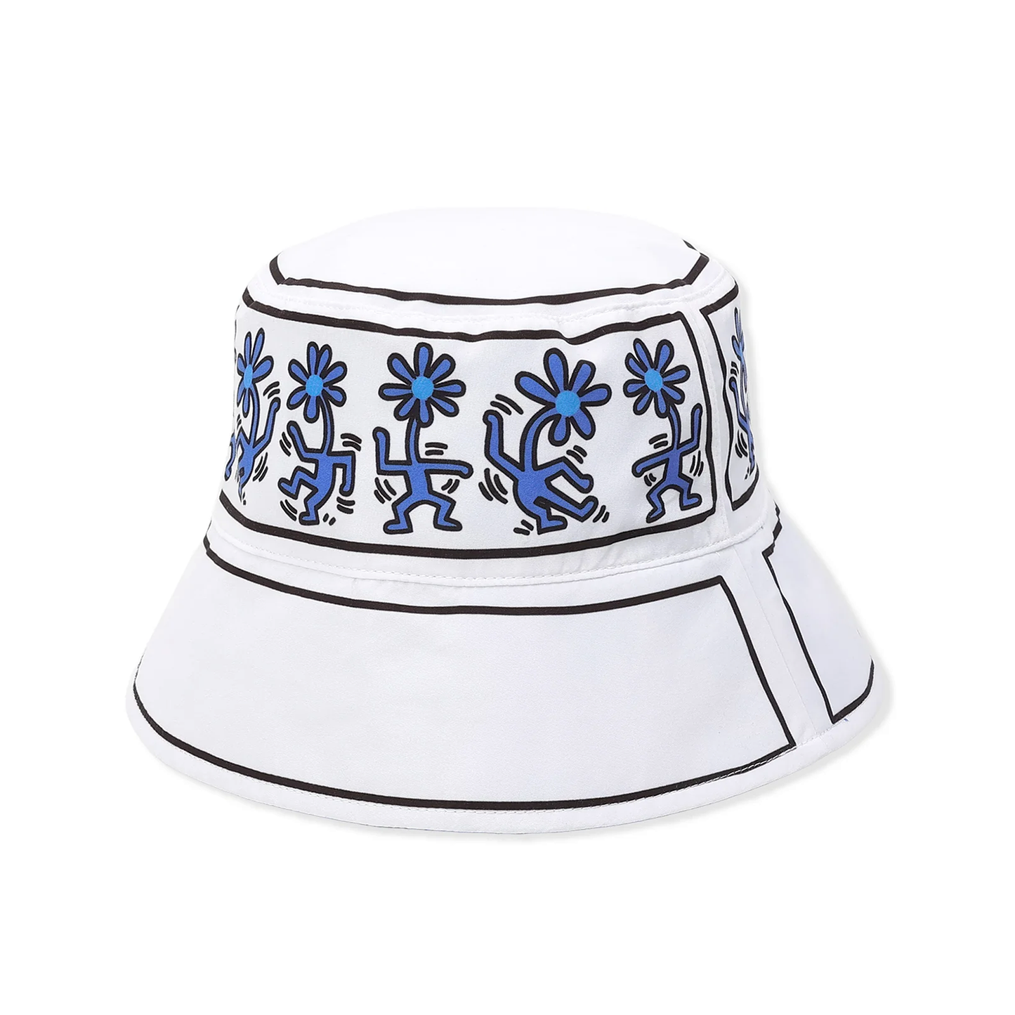 Hurley × Keith Haring Reversible Bucket Hat "Dancing Daisies"
