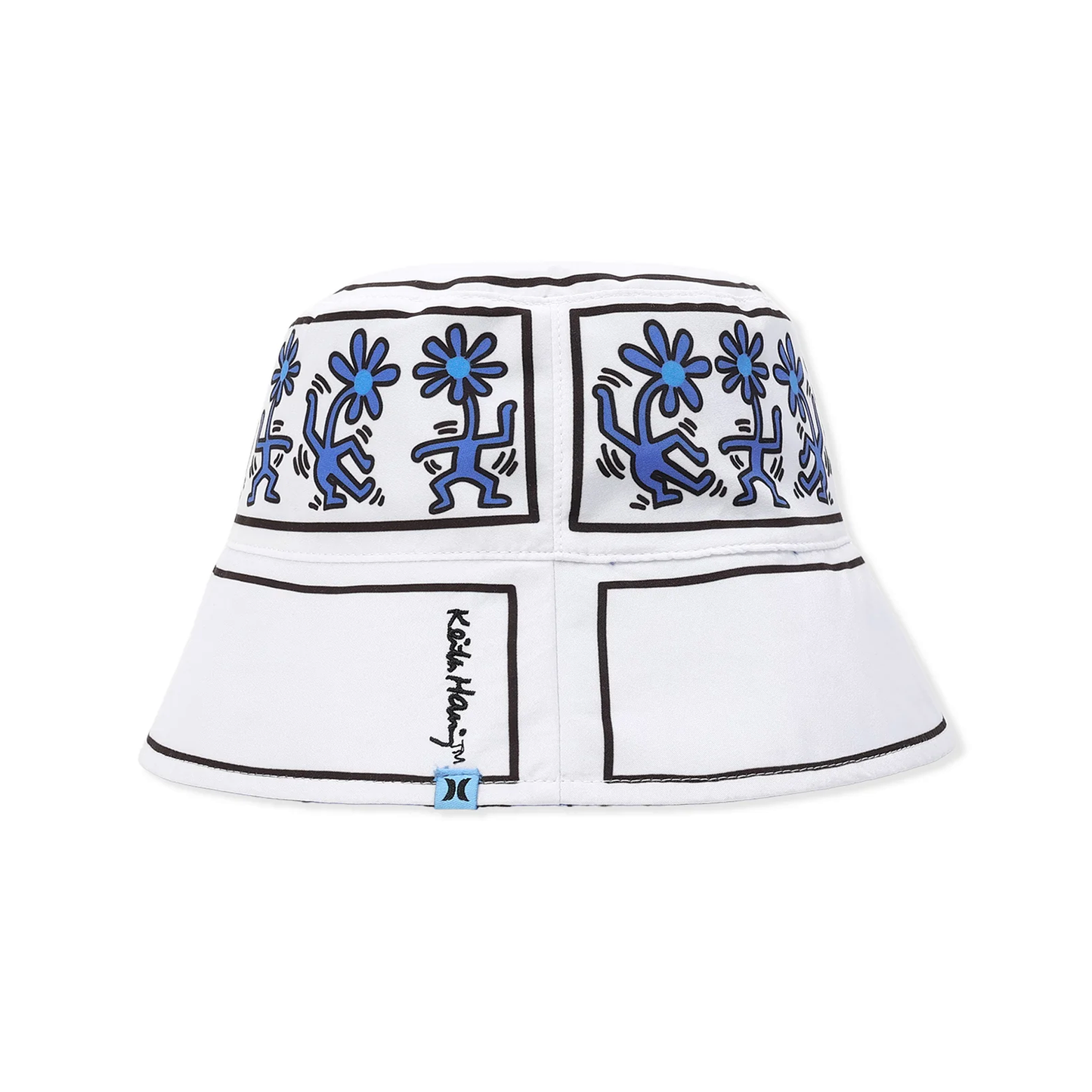 Hurley × Keith Haring Reversible Bucket Hat "Dancing Daisies"