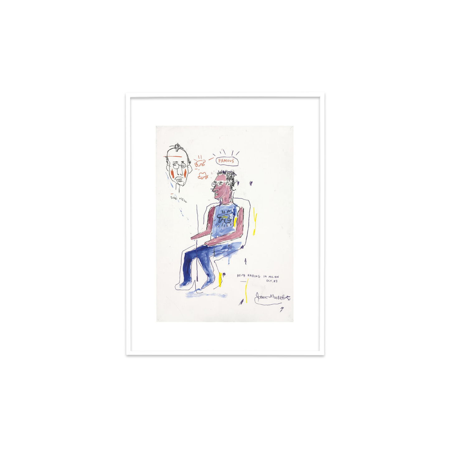 Jean-Michel Basquiat Framed Poster S Sketch of Keith Haring, 1983