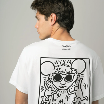 Jimmy Lion Keith Haring T-shirt "Andy Mouse"