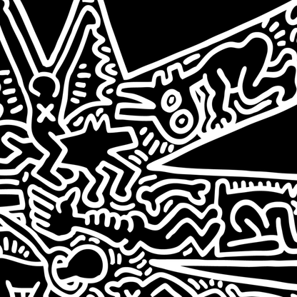 Keith Haring Framed Poster L Dog, 1985