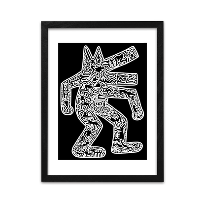 Keith Haring Framed Poster L Dog, 1985