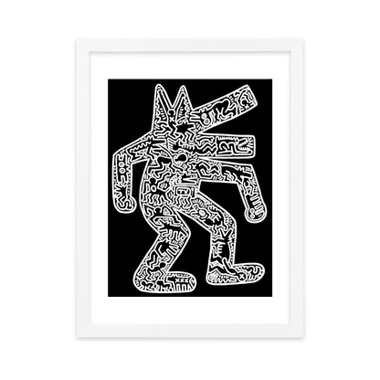 Keith Haring Framed Poster L Dog, 1985