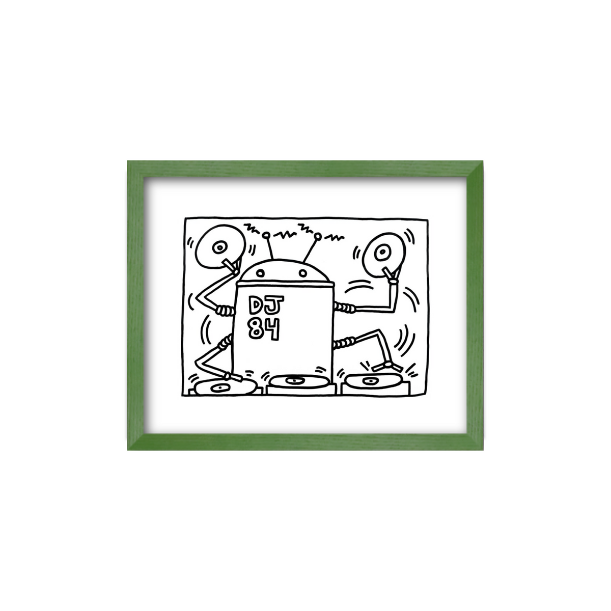 Keith Haring Framed Poster S DJ 84, 1983