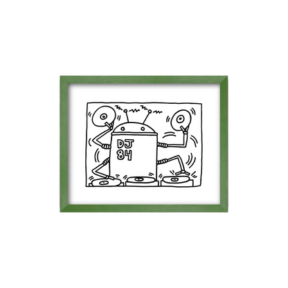 Keith Haring Framed Poster S DJ 84, 1983
