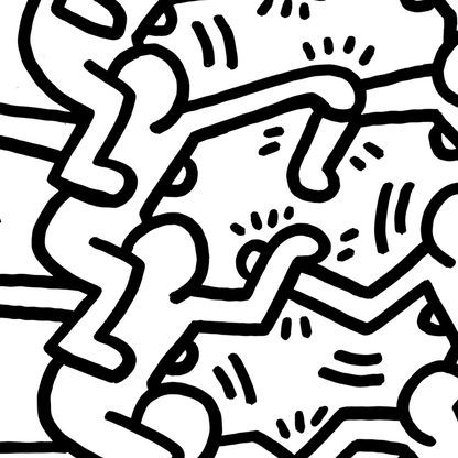 Keith Haring Framed Poster S Untitled (People ladder), 1984