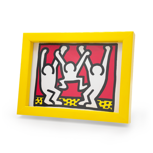 Keith Haring Color Framed Postcard Yellow