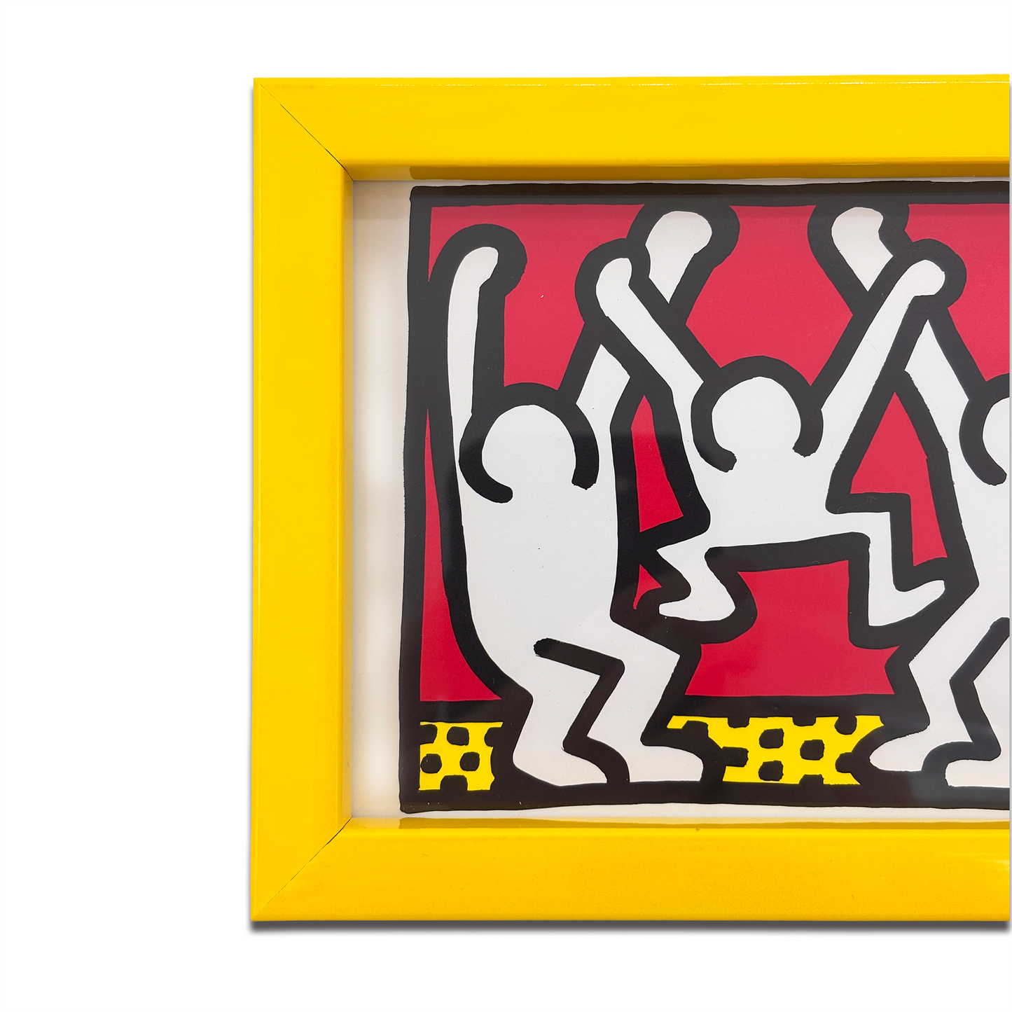 Keith Haring Color Framed Postcard Yellow
