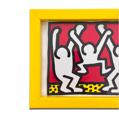 Keith Haring Color Framed Postcard Yellow