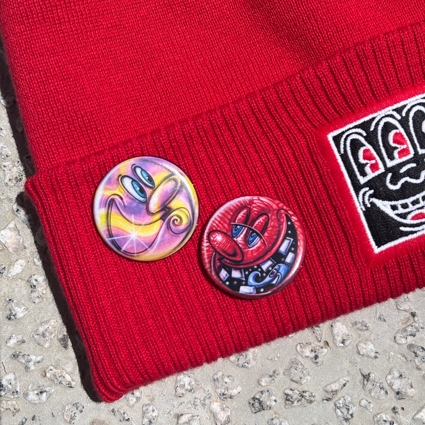 Kenny Scharf 4-Piece Button Set "Moodz"