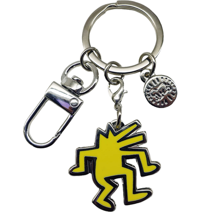 Keith Haring Keychains #3 Yellow Dancing Dog