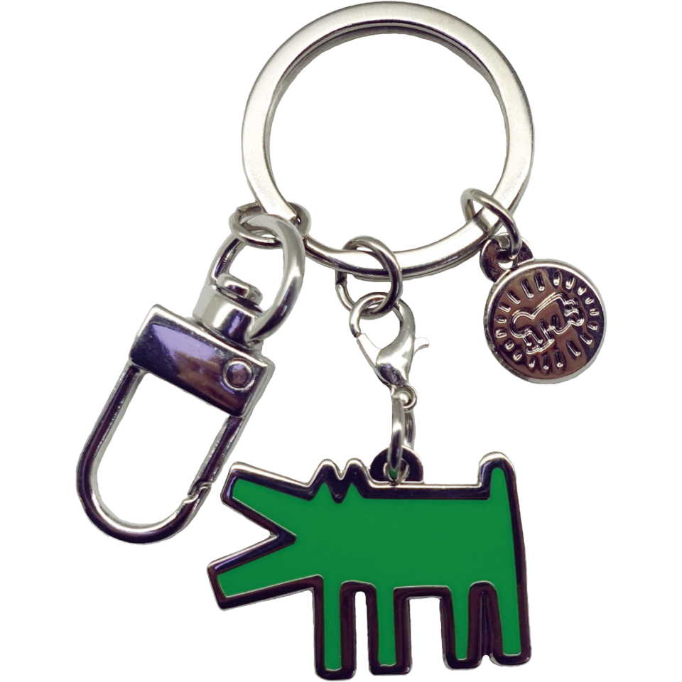 Keith Haring Keychains #3 Green Barking Dog