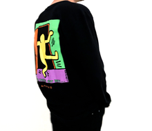 将图片加载到图库查看器，全国出柜日 Keith Haring 长袖 T 恤 黑色