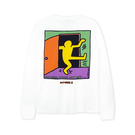 National Coming Out Day Keith Haring Long Sleeve T-shirt White