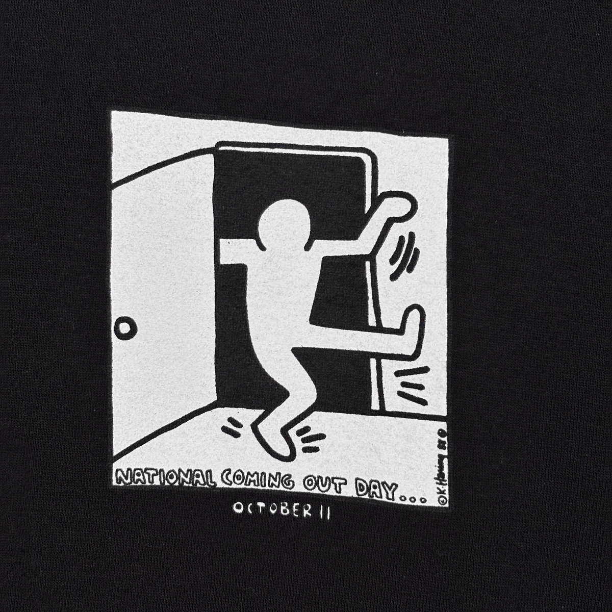 National Coming Out Day Keith Haring Long Sleeve T-shirt Black