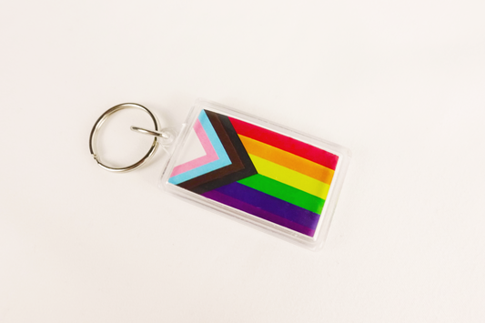 Progress Pride Flag Keychain