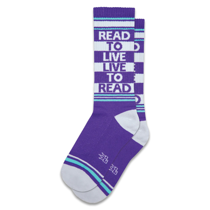 GUMBALL POODLE Socks READ TO LIVE LIVE TO READ