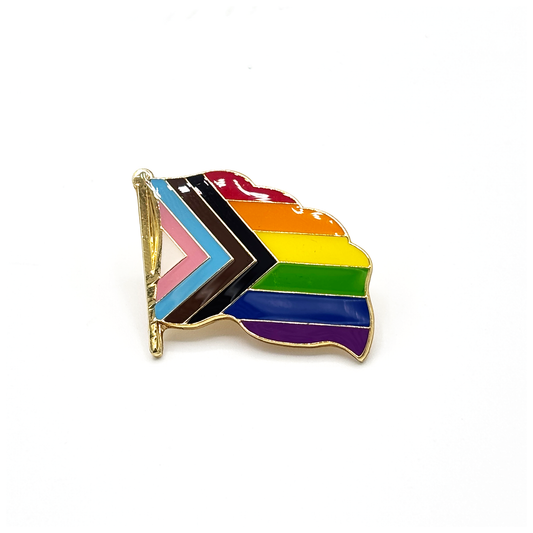 Rainbow Pin Waving Progress Flag