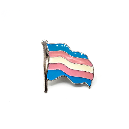 Rainbow Pin Waving Transgender Flag